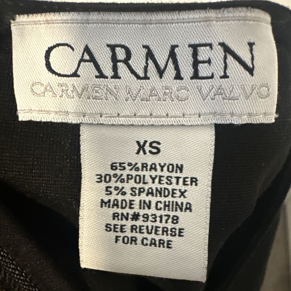 Carmen Marc Valvo Women XS Blouse‎ Peplum Back Zipper Long Sleeve Black - Picture 7 of 7